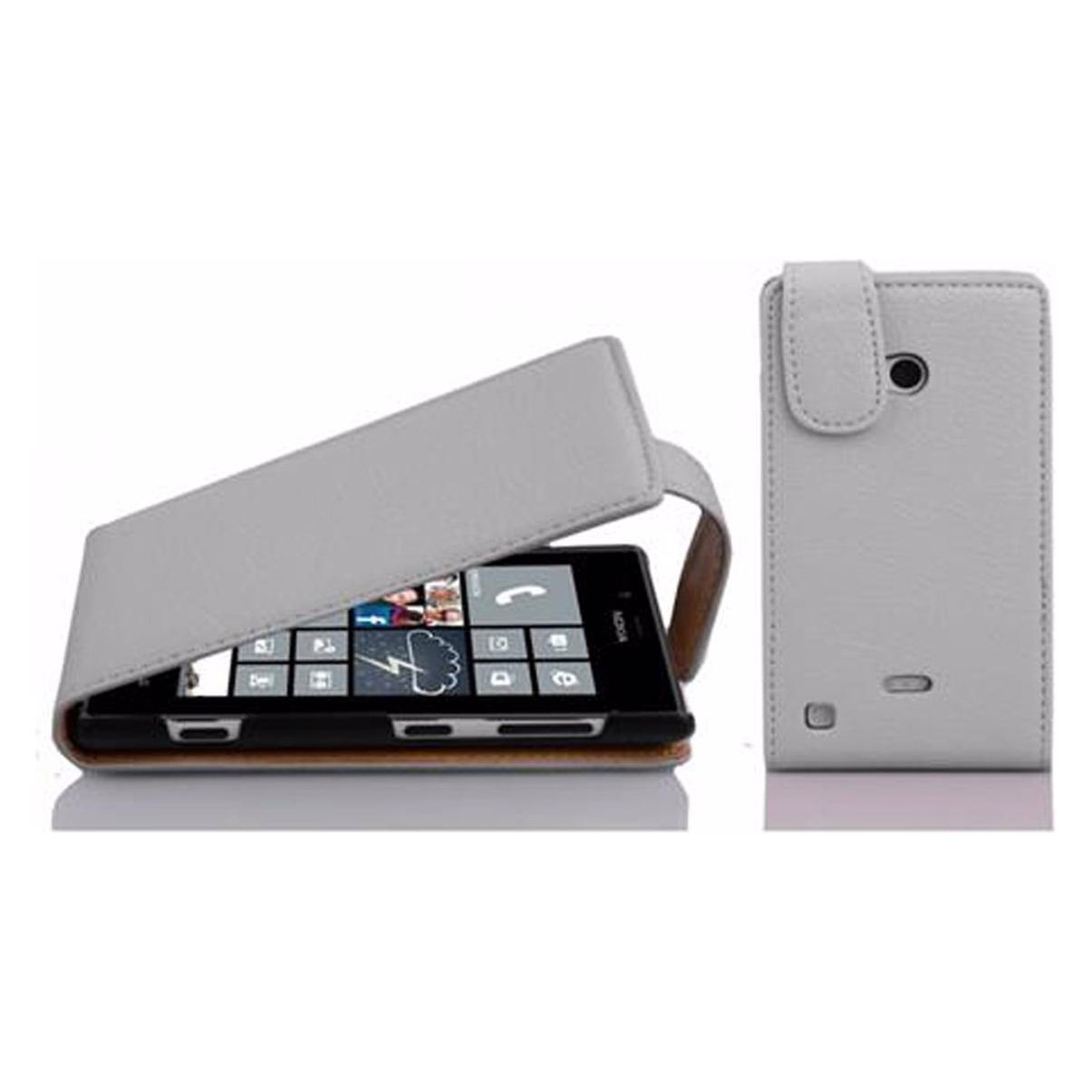 Bild von Cadorabo Flip mit Struktur Cover (Nokia Lumia 720), Smartphone Hülle, Weiss
