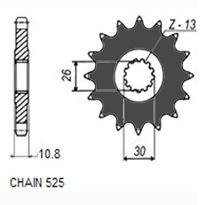 Bild von SUNSTAR 421-16 Kettenritzel