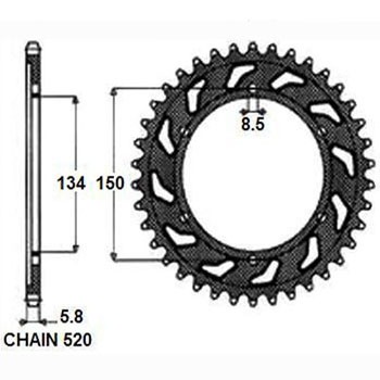 Bild von Kettenrad 520 48T STEEL 1-3619-48