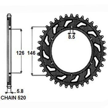 Bild von Kettenrad 520 48T STEEL 1-3577-48