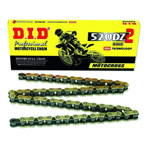 Bild von D.I.D 520DZ2 Kette (Gold & Schwarz) – Hochleistungsübertragung für Offroad-Einsätze