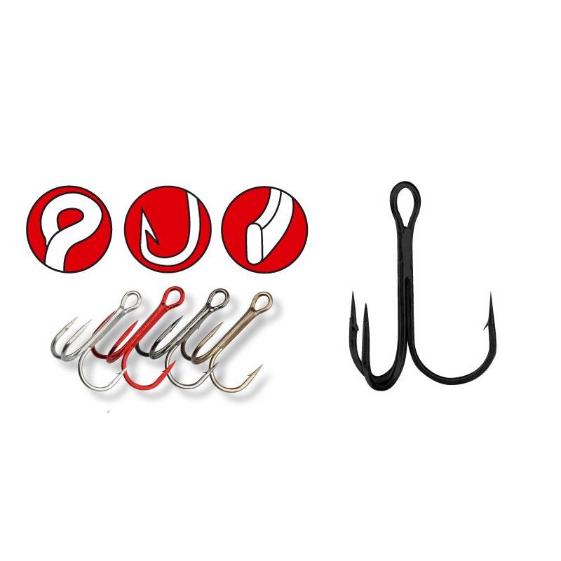 Bild von GAMAKATSU Hook Treble 13 Gr.2/0 Nickel 10Stk.