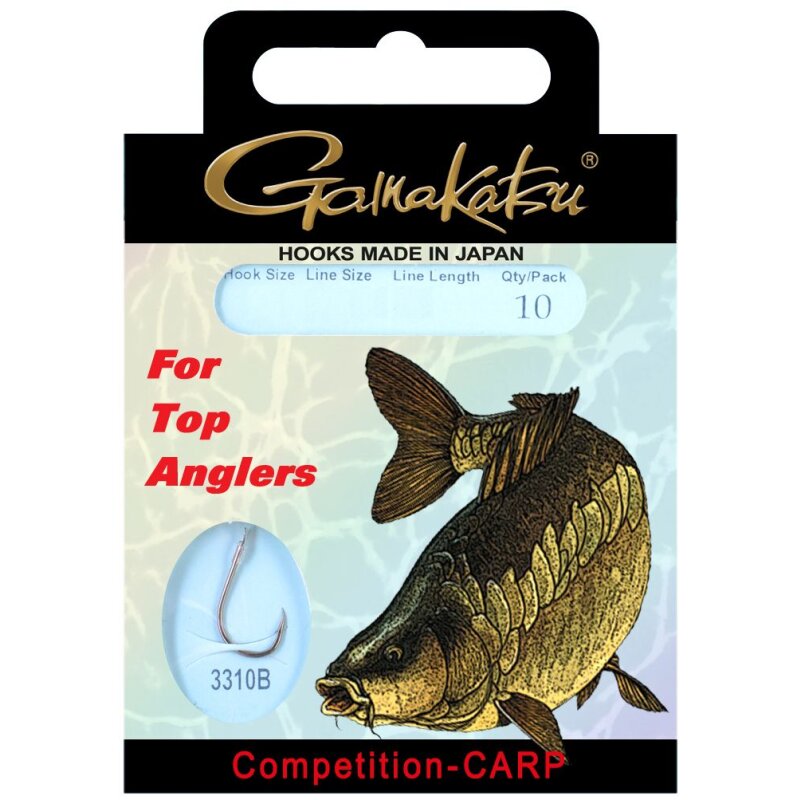 Bild von GAMAKATSU Hook LS-3310 Competition Carp Gr.14 40cm 0,16mm Bronze...