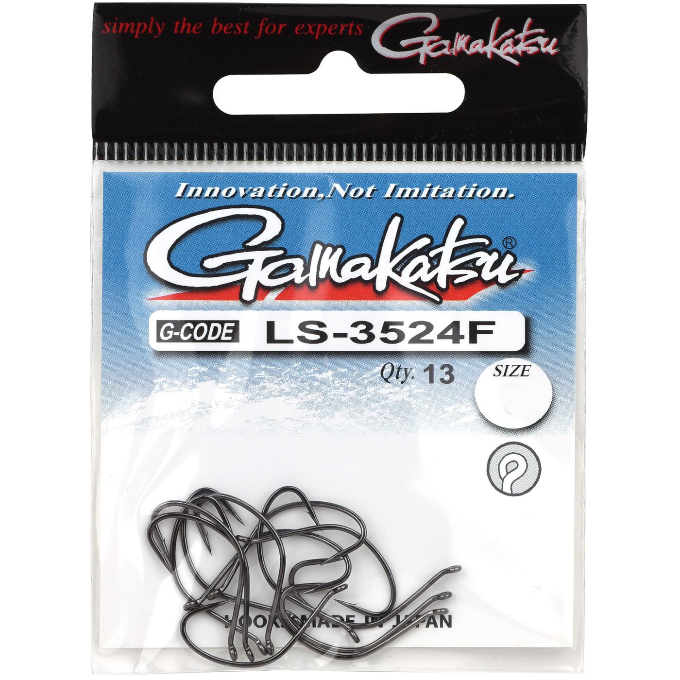 Bild von Gamakatsu LS-3524F N/L New Label Eyed Hooks Black - 13 Angelhaken