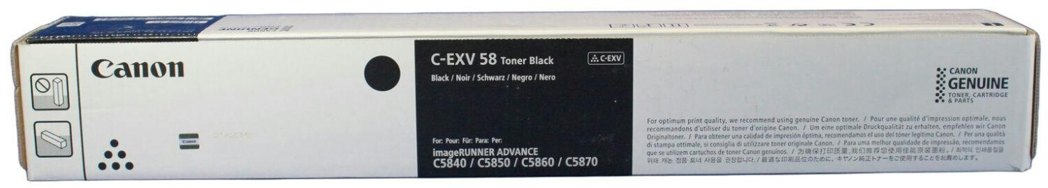 Bild von Canon C-EXV 58 - Schwarz - Original - Tonerpatrone - für imageRUNNER ADVANCE DX C5840i, DX C5850i, DX C5860i, DX C5870i