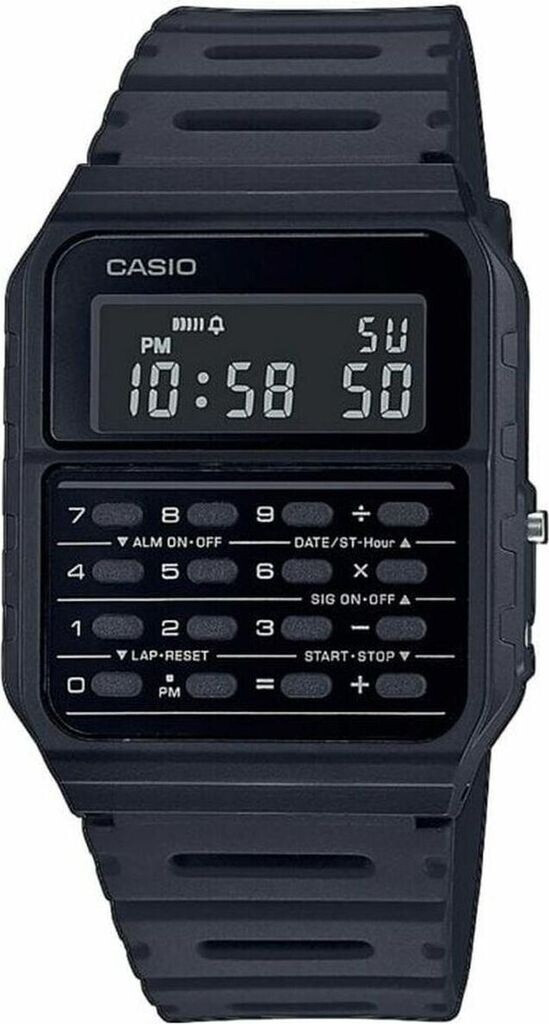Bild von Casio, Armbanduhr, CALCULATOR, Schwarz, (Digitaluhr, 35 mm)