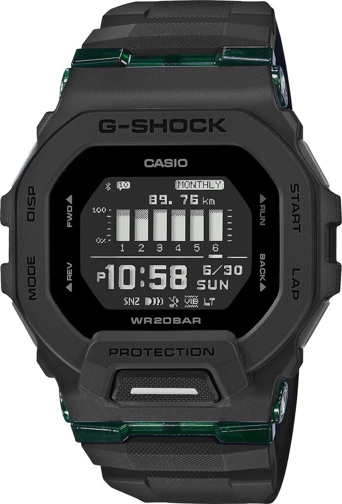 Bild von Casio Herren Quartz Armbanduhr, 46.00mm GehäusegröÃŸe mit schwarz digital Zifferblatt und schwarz Plastic/Resin Bracelet Armband GBD-200UU-1ER