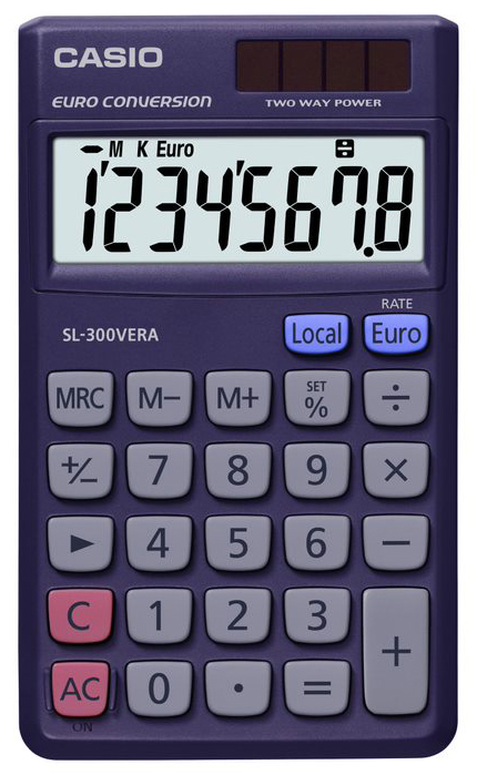Bild von Casio SL-300VER - Taschenrechner - 8 Stellen - Solarpanel, Batterie