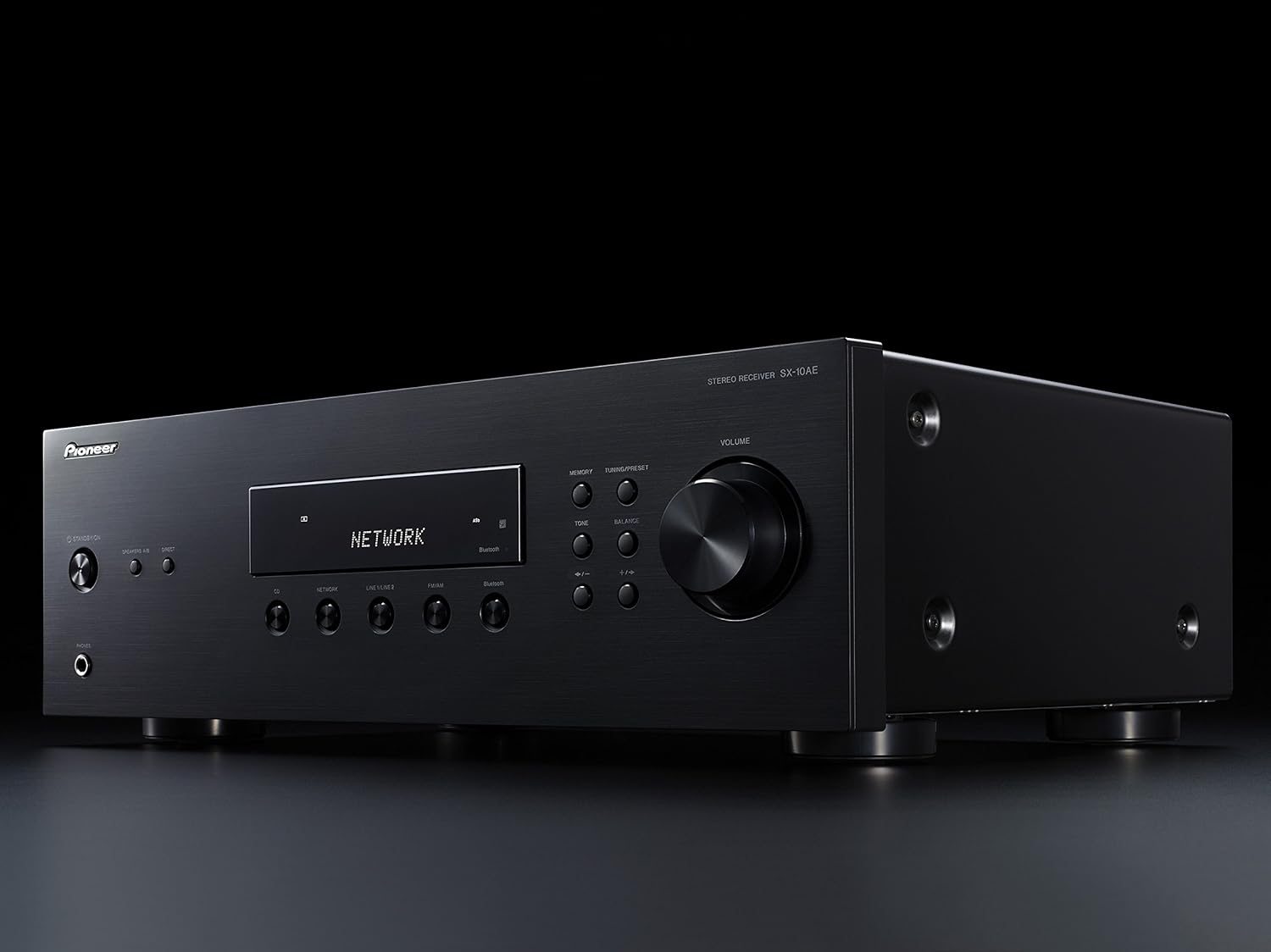 Bild von Pioneer Stereo Receiver mit Bluetooth, SX-10AE-B, Direct Energy Design mit 2x 100 Watt, 4 Line-Inputs, Tape- und Subwoofer-Ausgängen, Lautsprecher A/B, UKW-Radio mit 40 Speicherplätzen, schwarz