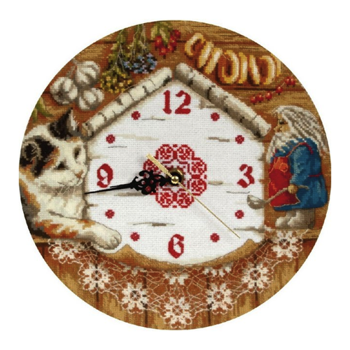Bild von Panna Kreuzstich Set Wanduhr "Hausgeist", 24x24cm