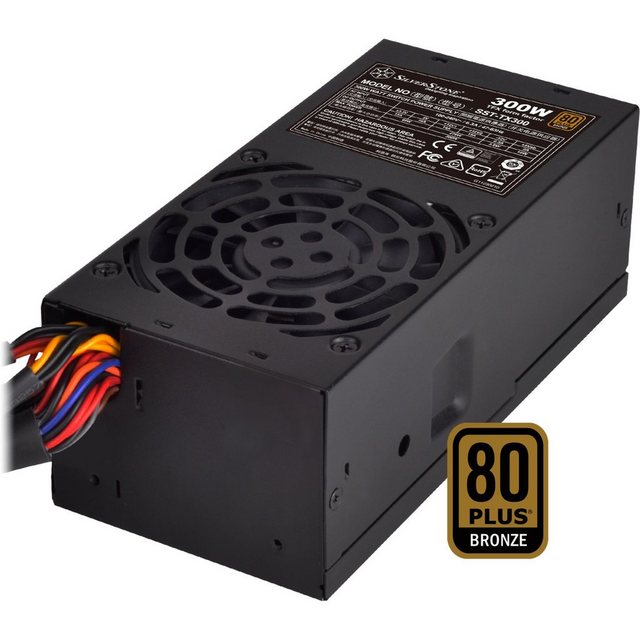 Bild von SilverStone TFX Series SST-TX300 - Stromversorgung (intern) - TFX12V / ATX12V 2,4 - 80 PLUS Bronze - Wechselstrom 100-240 V - 300 Watt - aktive PFC - Schwarz (SST-TX300)