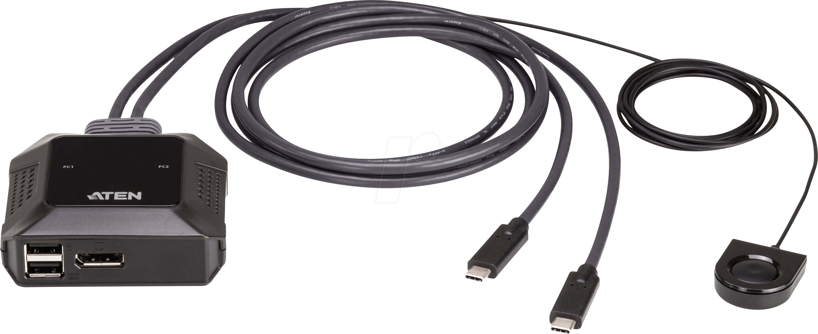 Bild von ATEN Technology US3312 2-Port USB-C 4K DisplayPort KVM-Switch mit Remote