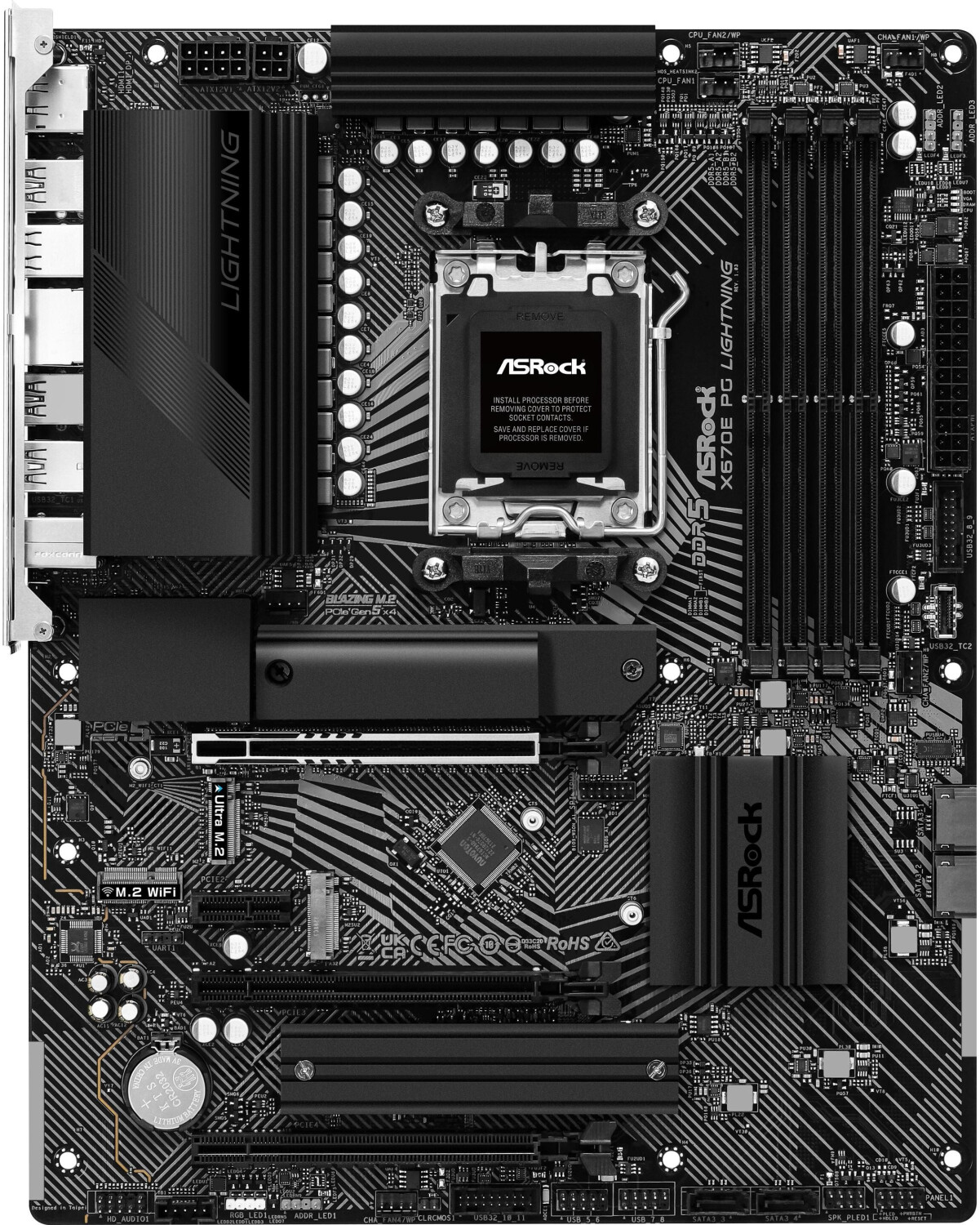 Bild von ASRock X670E PG Lightning Mainboard - AMD X670E - AMD AM5 socket - DDR5 RAM - ATX