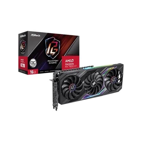 Bild von ASRock Radeon RX 7800 XT Phantom Gaming OC Grafikkarte - 16GB GDDR6, 1x HDMI, 3x DP