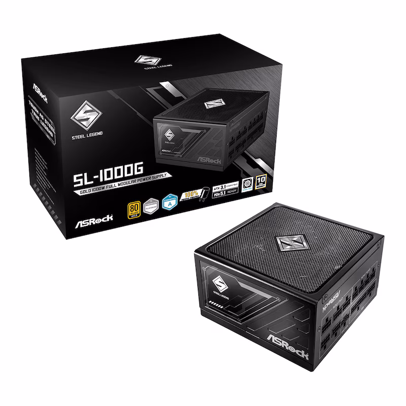 Bild von ASRock Steel Legend SL-1000G 1000W ATX 80+ Gold BK retail (90-UXS100-GFEAAA)