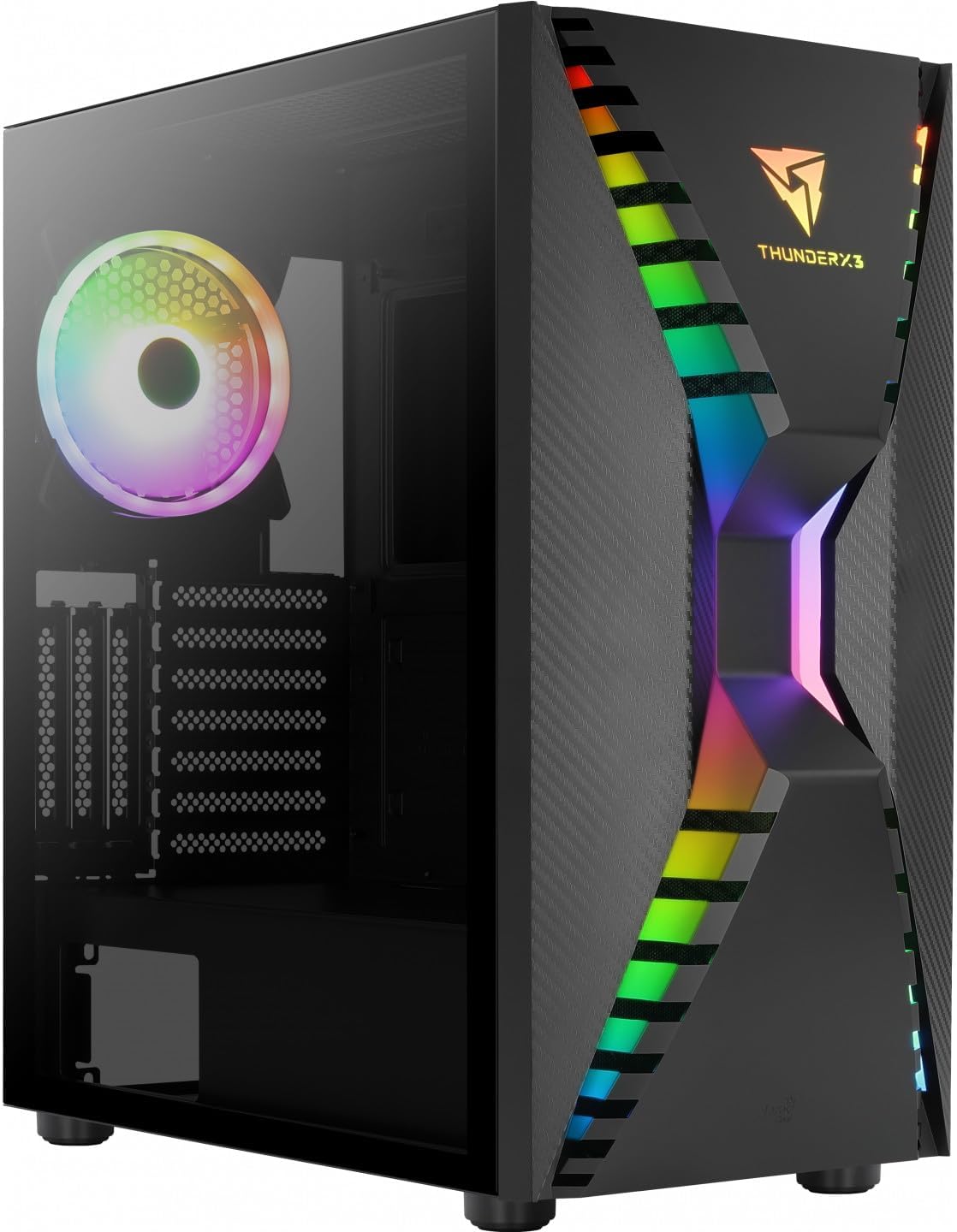 Bild von Aerocool Mirage ARGB ATX Mid Tower Case, LED Front, Tempered Glass Side Panel, 2x 12cm ARGB Fans, Black