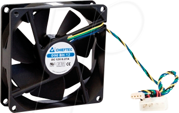 Bild von Chieftec af-0925pwm Lüfter, Kühler & Heizkörper, Refoidisseurs Lüfter und Heizkörper - 33dB; schwarz; 92 x 92 x 25 mm, 1x 4-polig PWM, 2600 U/min