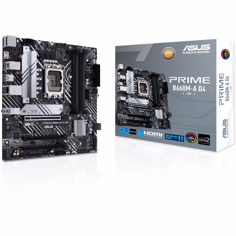 Bild von ASUS PRIME B660M-A D4-CSM mATX Mainboard Sockel 1700 USB3.1/2xHDMI/DP