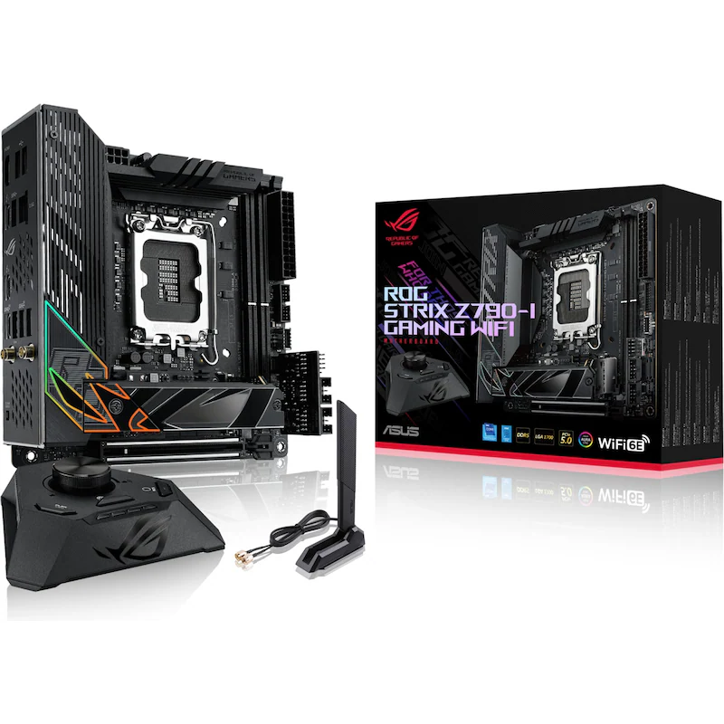 Bild von ASUS ROG STRIX Z790-I GAMING WIFI Mainboard - Intel Z790 - Intel LGA1700 socket - DDR5 RAM - Mini-ITX