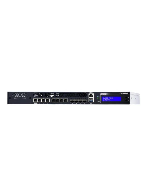 Bild von QNAP QuCPE-7012-D2166NT-64G Intel Xeon D-2166NT .5GbE RJ45 ports and 0GbE SFP+ ports 1x netwo, NAS, Schwarz
