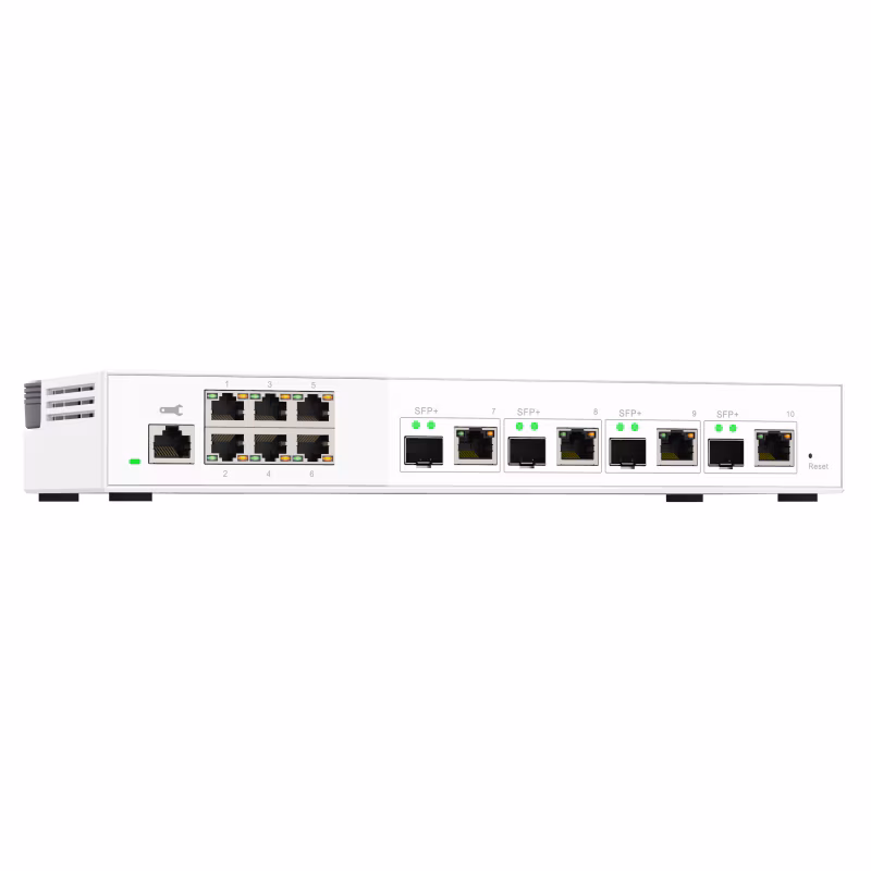 Bild von QNAP QSW-M2106-4C - Switch - managed - 6 x 2.5GBase-T + 4 x combo 10 Gigabit SFP+/RJ-45 - Desktop