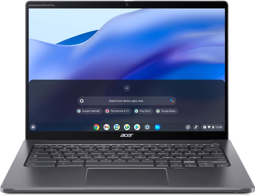 Bild von Acer Chromebook Spin 714 CP714-1WN - Flip-Design - Intel Core i3 1215U / 1.2 GHz - Chrome OS - UHD Graphics - 8 GB RAM - 256 GB SSD - 35.6 cm (14) IPS Touchscreen 1920 x 1200 - 802.11a/b/g/n/ac/ax (Wi-Fi 6E) - Stahlgrau - kbd: Deutsch (NX.K7REG.003)