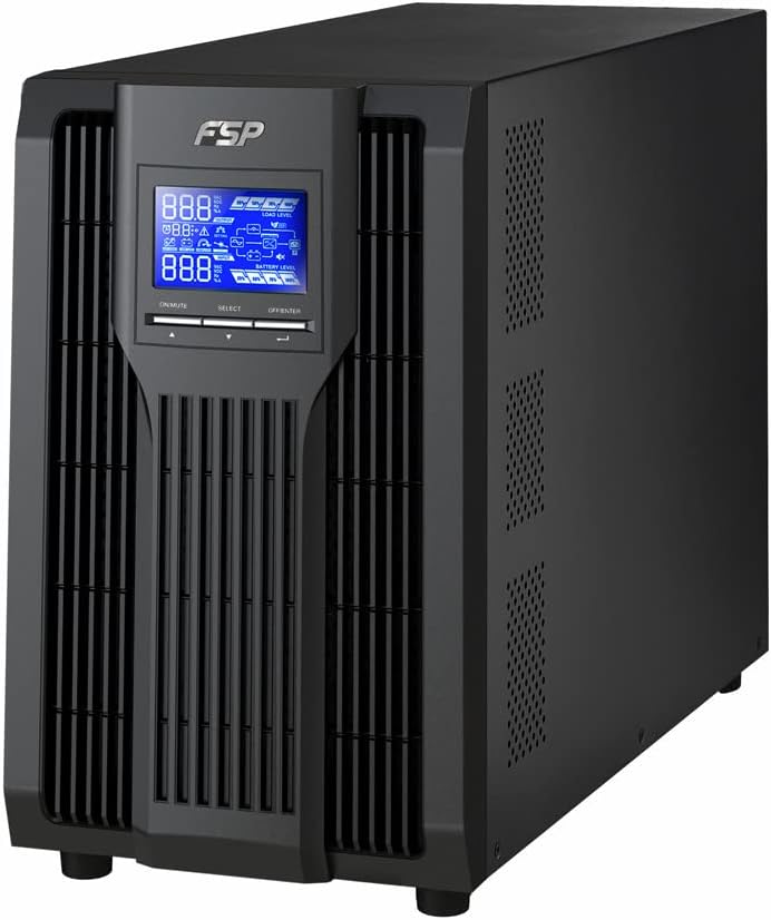 Bild von FSP Fortron FP 1500 Line-Interactive USV 1500 VA / 900 W, 4x Schuko, Eingang Spannungsumfang 162-290 VAC, 60/50 Hz (auto sensing), simulierte Sinuskurve, Kaltstartfunktion, Ton Alarm, schwarz, PPF9000
