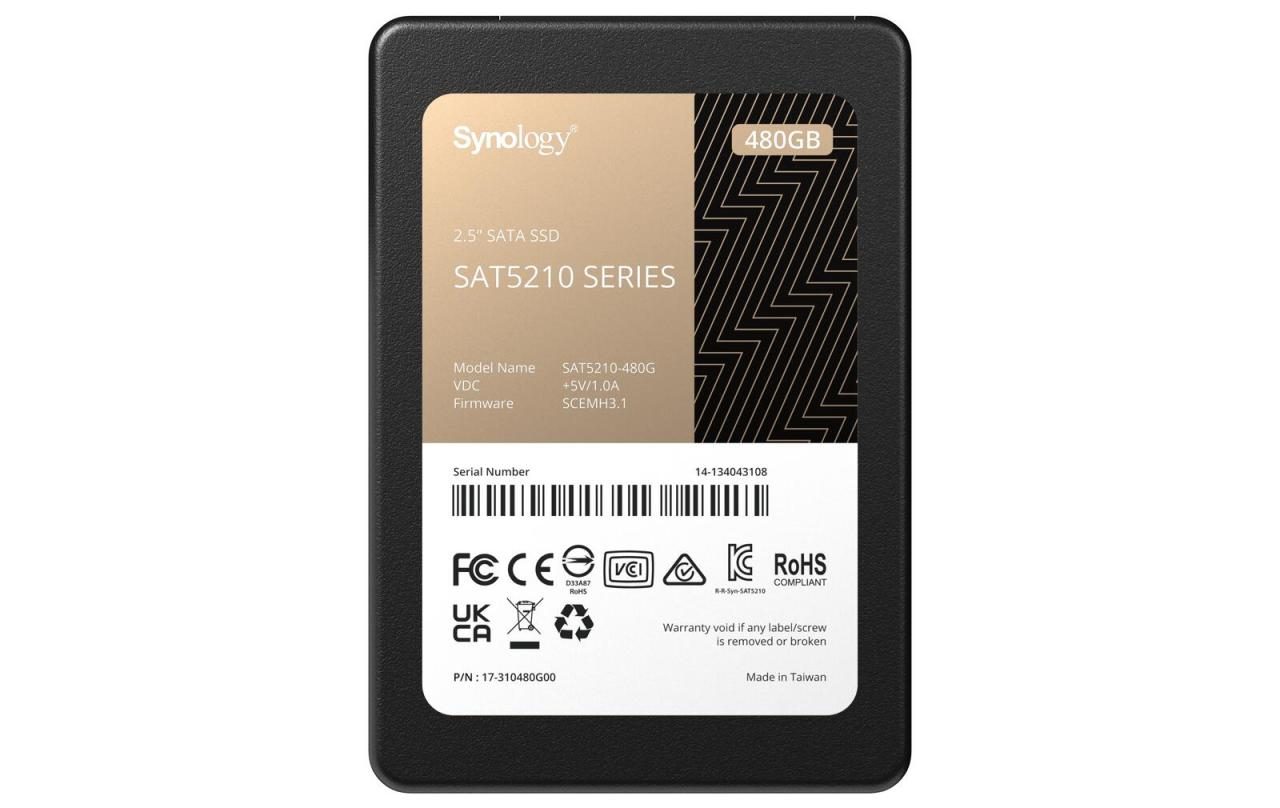 Bild von Synology SAT5210-480G SATA SSD für NAS 480 GB 2,5"