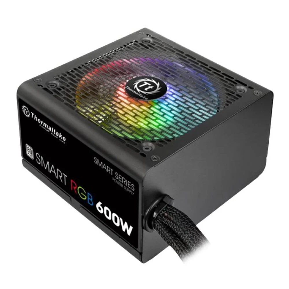 Bild von Thermaltake SMART RGB 600W POWER SUPPLY Qualitativ hochwertige Komponenten und ein ansprechendes Design zeichnen dieses Netzteil mit einer Kapazität von 600W (mit 80 PLUS Standard-Zertifizierung) der Smart RGB-Serie aus. (PS-SPR-0600NHSAW-1)