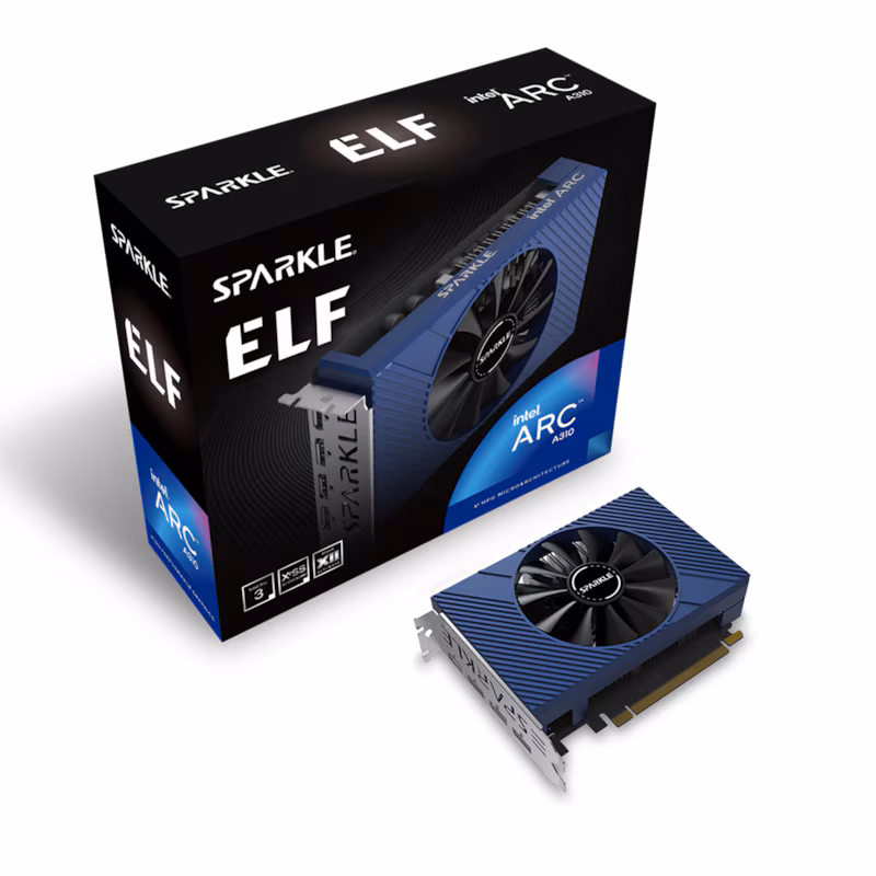 Bild von Sparkle Technology Intel Arc A310 ELF - Arc A310 - 4 GB - GDDR6 - 64 Bit - 7680 x 4320 Pixel - PCI Express x8 4.0 (1A1-S00401101G)