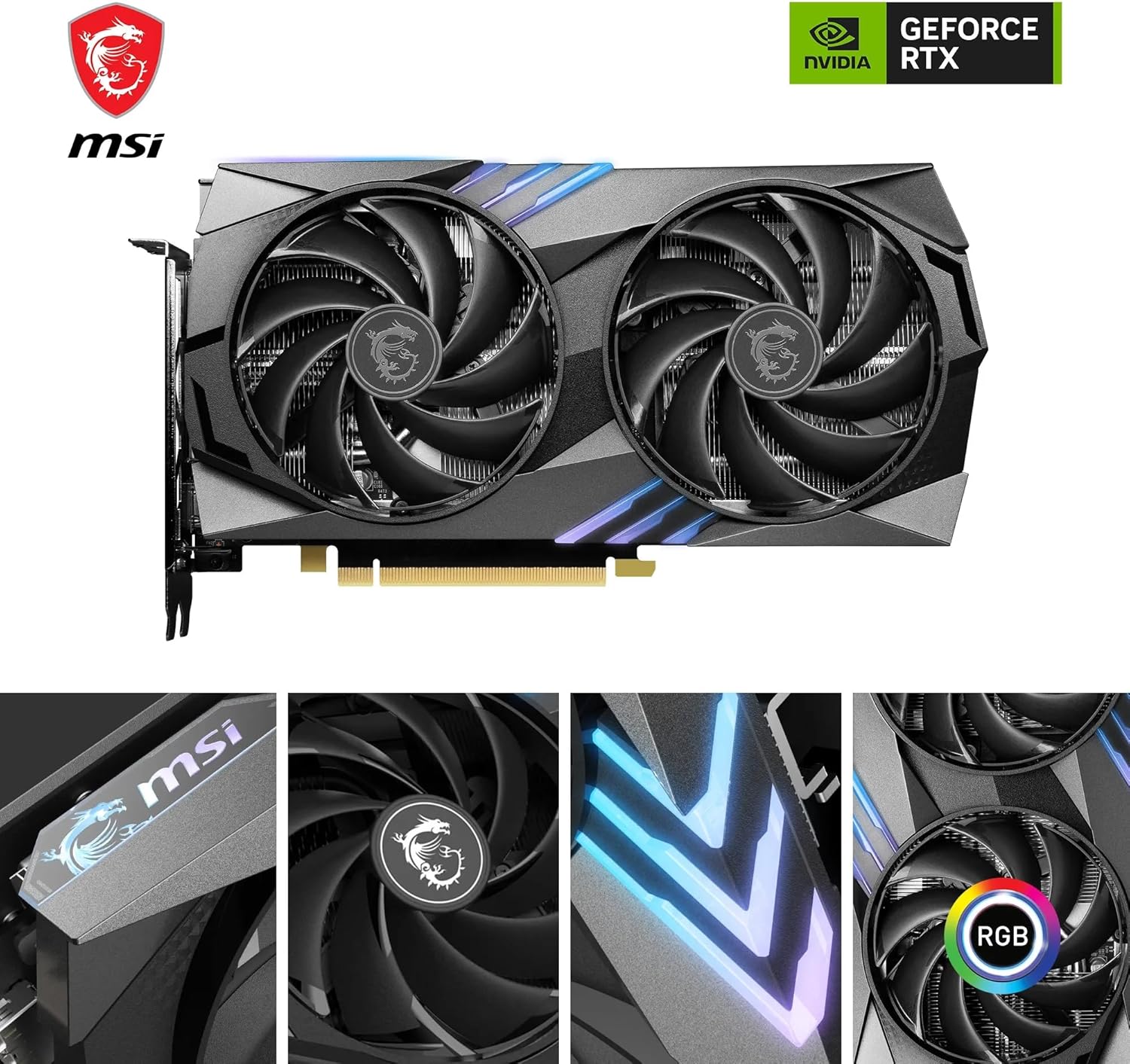 Bild von MSI GeForce RTX 4060 Ti GAMING X SLIM 8G - VGA - PCI-E x16 - NVIDIA GeForce RTX 4060 Ti - 2670/2685MHz - 18000MHz - 8192MB - DDR6 (128bit) - SLIM TRI FAN -  - 1x HDMI - 3x Display Port - 3 Jahre (V515-059R)