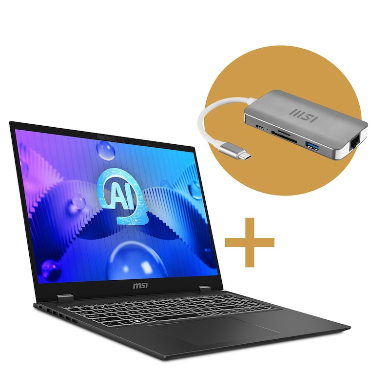 Bild von MSI Prestige 16 AI Studio B1VGG-008, 0015a2-008, 16 Zoll UHD+, Core Ultra 9 185H, 32GB, 1TB SSD, W11P