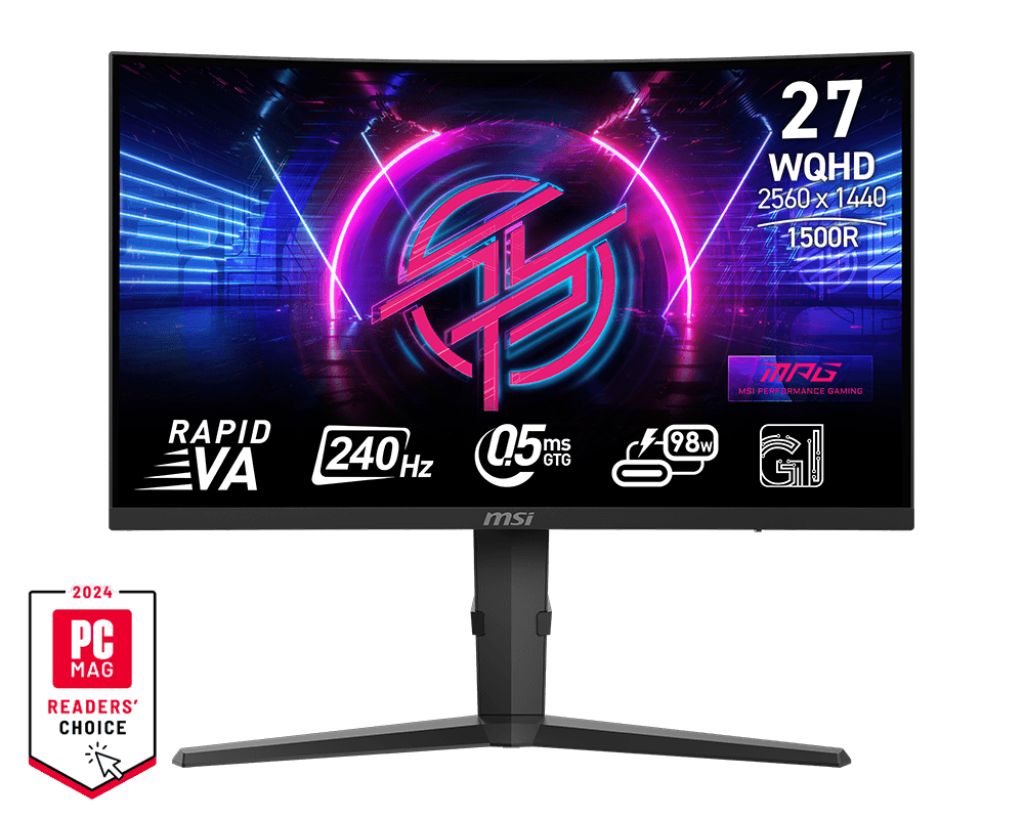 Bild von MSI MAG 275CQRXFDE 27 Zoll WQHD Gaming-Monitor (1 ms Reaktionszeit, 240 Hz) [Energieklasse F] (9S6-3CD04H-036)