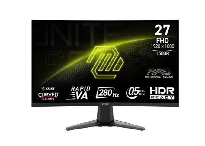 Bild von MSI MAG 276CXFDE, Gaming-Monitor - (68.6 cm (27 Zoll), schwarz, FullHD, Rapid VA, Curved, HDMI, DP, 280Hz Panel) [Energieklasse E] (9S6-3CE01M-015)