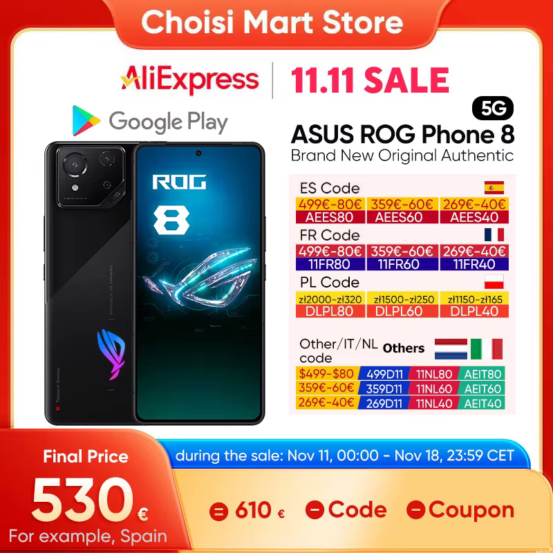 Bild von Rog Telefon 8 5g Gaming Smartphone Snapdragon 8 Gen 3 amoled 165Hz Asus Android Mobile für Spieler
