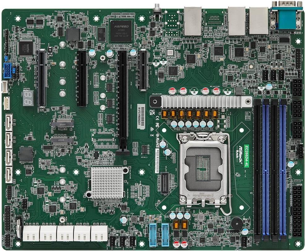 Bild von ASRock Rack EC266D4-4L - Motherboard - ATX - LGA1700-Sockel - C266 Chipsatz - USB 3,2 Gen 1 - 4 x Gigabit LAN - Onboard-Grafik (EC266D4-4L)