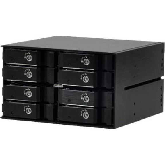 Bild von JJ Computer JOUJYE JJ-1080M-SS 8 X SAS/SATA I II III Gehaeuse fuer Speicherlaufwerke 6.4 cm 2.5 Zoll, Server Zubehör, Schwarz