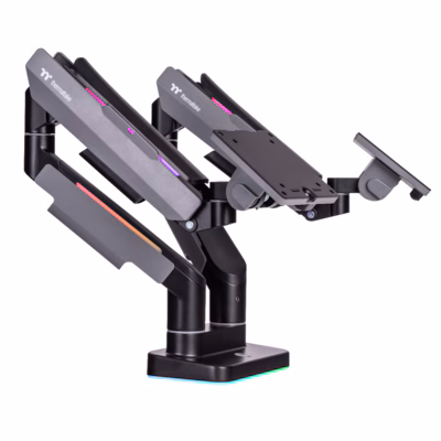 Bild von Thermaltake GEA Dual RGB Gaming Monitor Arm Black Monitorhalterung 88,9cm (35 ) Grau Schwarz