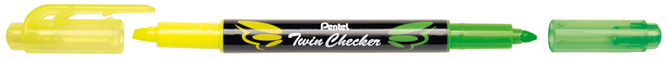 Bild von Pentel, Marker, Textmarker "TWIN CHECKER", 2 Spitzen, gelb/grn (Gelb, Hellgrün, 3.50 mm, 1 x)