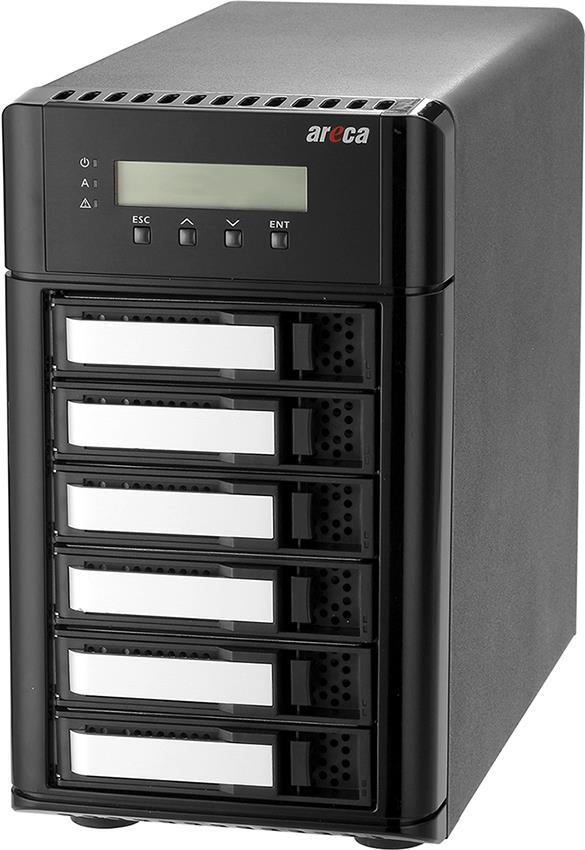 Bild von Areca Thunderbolt 3 USB 3.2 Gen2 Raid Storage ARC-8050T3U-6 (6 x 2 TB), NAS, Schwarz
