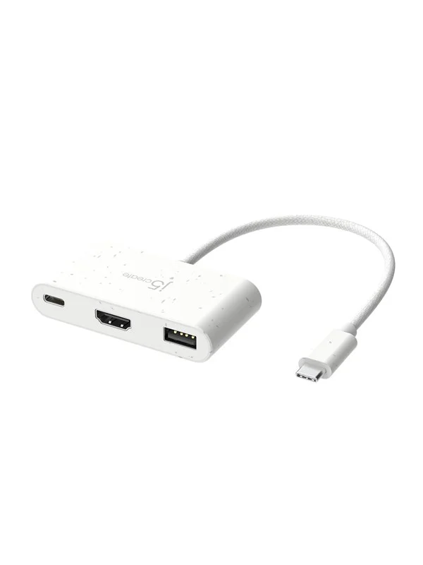 Bild von j5Create JCA379EW-N Umweltfreundlicher USB-C-zu-HDMI™- & USB™-Anschluss Typ A mit Power Delivery (USB-C, 3 Ports), Dockingstation + USB Hub, Weiss