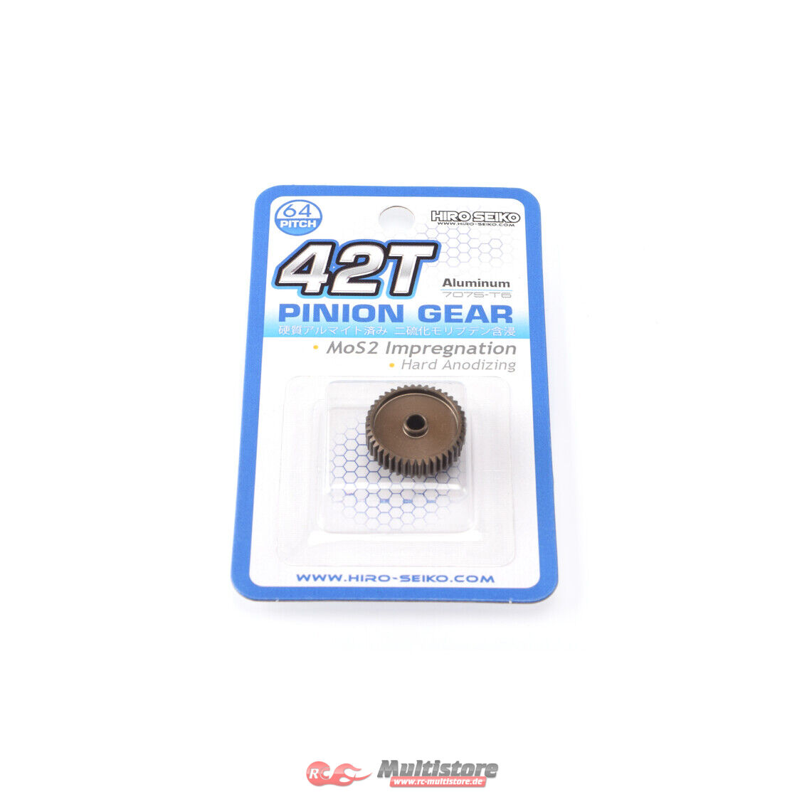 Bild von Hiro Seiko Hard Coated Alum. Pinion Gear (MoS2) DP64-42T / HS-48286