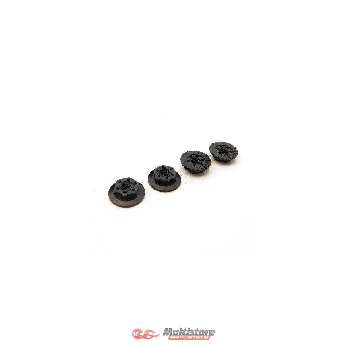Bild von Hiro Seiko Thin Serrated Wheel Nut 4mm (Black | 4pcs) / HS-48670