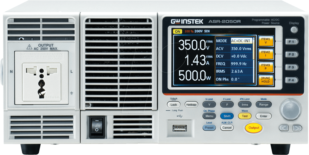 Bild von GW Instek ASR-2050 Universal Labornetzgerät, einstellbar 0.1 - 500V 10mA - 5A 500W Anzahl Ausgänge
