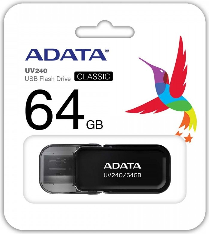 Bild von Adata UV240 USB-Flash-Laufwerk (64 GB, USB-A, USB 2.0), USB Stick, Schwarz