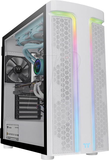 Bild von Thermaltake Tt H590 TG ARGB Snow White CA-1X4-00M6WN-00 (ATX, Mini ITX, mATX), PC Gehäuse, Weiss
