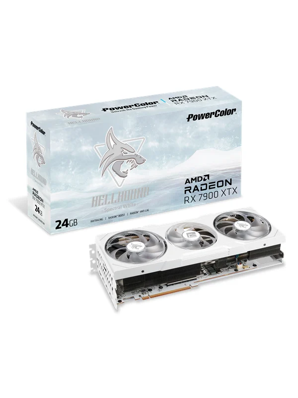 Bild von PowerColor Radeon RX 7900 XTX Hellhound Spectral White - 24GB GDDR6 RAM - Grafikkarte *DEMO*