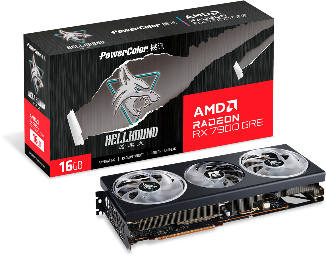 Bild von Powercolor Grafikkarte AMD Radeon RX 7900 GRE Hellhound 16GB GDDR6-RAM PCIe x16 HDMI®, DisplayPort