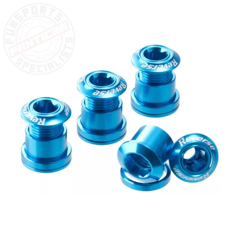 Bild von Reverse Kettenblattschrauben 4er Set Aluminium hell blau