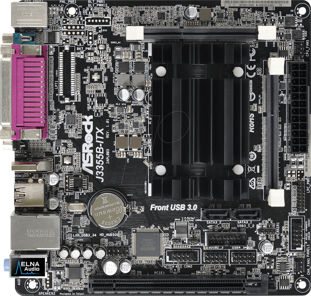 Bild von ASRock J3355B-ITX - Motherboard - Mini-ITX - Intel Pentium J3355 - USB 3.0 - Gigabit LAN - Onboard-Grafik - HD Audio (8-Kanal)